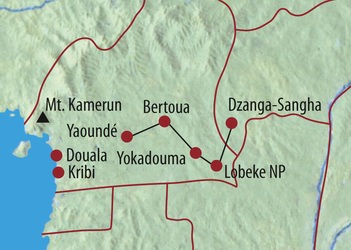Afrika: Kamerun und Zentralafrikanische Republik - Karte