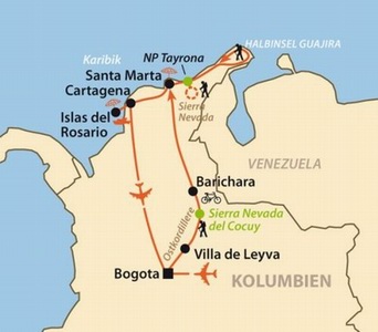 Sdamerika - Kolumbien: Expedition in die verlorene Stadt - Karte
