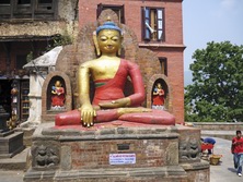 Sdasien, Nepal - Bhutan: Klster, Tempel und Palste im Himalaya - Buddha am Swoyambhunath-Tempel