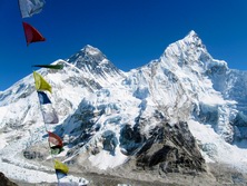 Sdasien -  Nepal: Trekkingrundreise - Mt. Everest Basis-Lager - Die Gipfel des Nuptse, Everest und Lhotse vom Kala Pattar