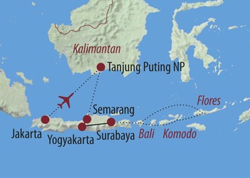 Sdostasien, Indonesien: Orang-Utans, Drachen und Vulkane - Reiseverlauf