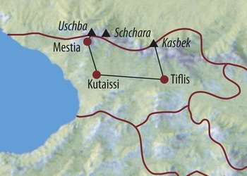 Vorderasien, Georgien - Kaukasus: Von Swanetien zum Prometheus-Berg - Karte