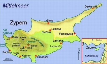Vorderasien - Zypern: Aphrodite, Troodos & Meer - Karte
