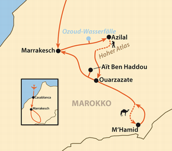 Westsahara, Marokko: Hoher Atlas und Sahara - Karte